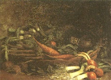 Nature morte au panier de légumes (1885), Vincent van Gogh — domaine public